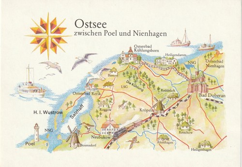 Ddr landkarten ostsee - ddr,, landkarten-ak