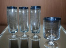 3 Sektgläser Platinrand