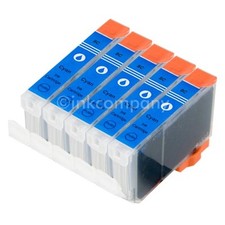5 CANON Patronen mit Chip CLI8 cyan IP3300 IP3500 IP4200 IP4500 IP5200R MP610