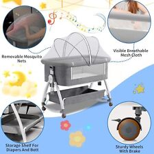 Beistellbett Baby Babybette Kinderbett mit Rollen Zustellbett Matratze Laufstall