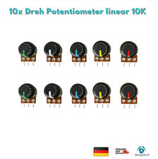 10x 10K Dreh Potentiometer linear Poti Drehregler mit Knopf für Arduino DIY