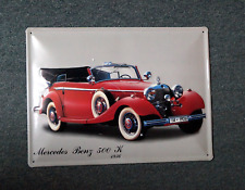 großes Blechschild  39x29cm :  Mercedes Benz 500K von 1936, altes Auto; Oldtimer