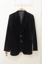 Vintage Samt Sakko Blazer Schwarz 70s Retro Disco Edel Black Velvet 52 Anzug