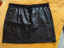 Damen Rock, Größe XXL, Cecil, schwarzes Kunstleder. Gummibund mit Bindeband.