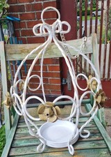 Dekokrone, Krone, Tablett, WEISS SHABBY zum Aufhängen