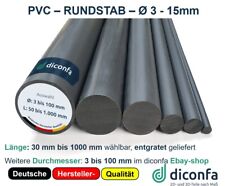 PVC Rundstab Kunststoff grau Ø 3 bis 15 mm Länge 30 bis 1000 mm Rundmaterial