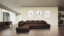 Wohnlandschaft Echtleder Ecksofa Echt Leder Sofa Eckcouch Gesteppt Naturleder