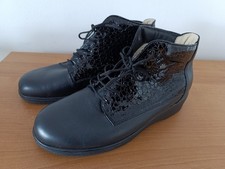 Finn Comfort Damen Schuhe 43 Stiefel Schwarz Leder UK 9  Neu !!!!