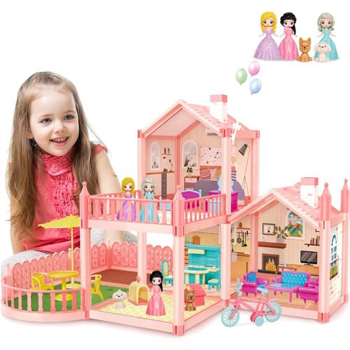 Puppenhaus mit puppen - puppenhaus,