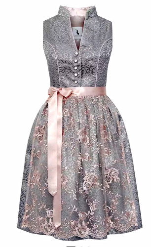 Damen dirndl grau rosa - gr., 46