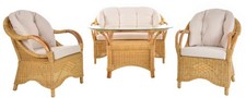 Set/4 Sitzgruppe Henry Rattan