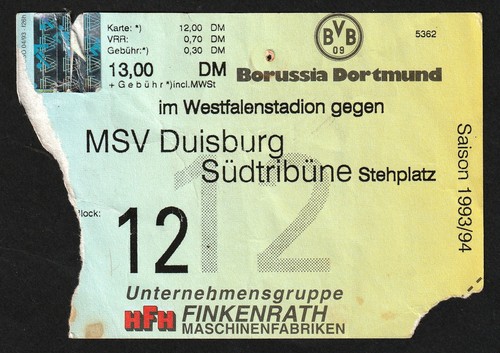Ticket 1993 borussia - 1993/94,