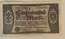 Notgeld Köln 50000 Mark 1923