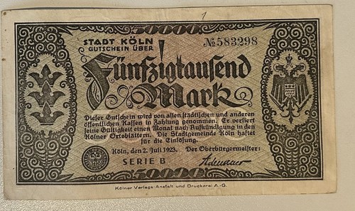 Notgeld köln 50000 mark 1923 - mark,