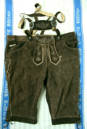 Bestickte braune kniebundhose - bestickte,