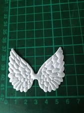 10 x Schutzengel-Flügel weiß aus Stoff ca.  6 x 4,5 cm