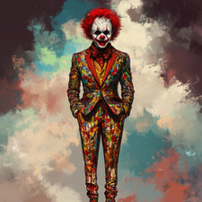 Transparent 18x18 clown in