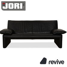 Jori Linea Leder Zweisitzer Schwarz manuelle Funktion Sofa Couch