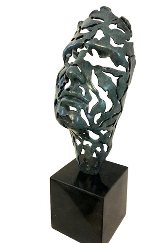 Bronzefigur bronze kopf auf - bronzefigur,