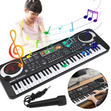Klavier Keyboard,Elektronische 61 Tasten Klaviertastatur mit Mikrofon für Kinder