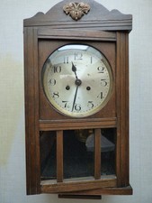 antike Kienzle Pendeluhr Gehäuse Eiche Wanduhr ~55x27x16cm - defekt, an Bastler