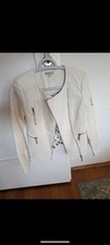 Lederjacke Fake Soccx Weiß Creme Gr.34/36 S, Kunstlederjacke 
