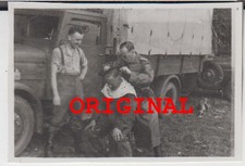 Foto 2wk 1.(H)/13 Aufklärer Staffel Frankreich Alençon Normandie Ledermantel LW