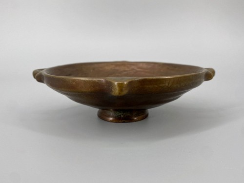 Brutalistische bronze schale - bronze,