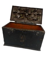 Rarität Renaissance Eisentruhe Kriegskasse Cassaforte 16. Jahrhundert Miniatur