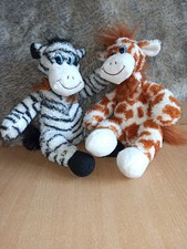 Ostoy 2er Set Zebra + Giraffe ca 32cm Stofftier Plüsch Teddy Kuscheltier
