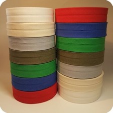 Schrägband Kantenband Einfassband 25mm 2,5cm Baumwolle 3m 5m 10m 25m UNI-Farben