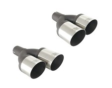 2x Auspuffblende Endrohre Doppelrohr 2x 90mm gebürstet für AUDI BMW Mercedes