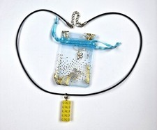 LEGO Modulex 2x5 Baustein Anhänger an Lederkette variabel 48 - 52 cm