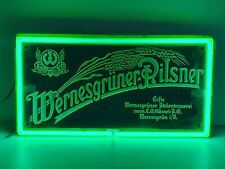 Leuchtreklame Wernesgrüner Pilsner Neon Brauerei Werbeleuchte Klinger Berl 30er 