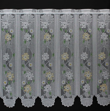 Bistrogardine Scheibengardine Meterware nach Maß "Blumenranke/G" 30/50/60/80/110