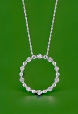 NEU! Effy Sterlingsilber & Diamant Kreis Anhänger Halskette / ein tolles Geschenk!