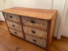 Kommode antik mit sechs Schubladen, Vintage, Shabby Chic