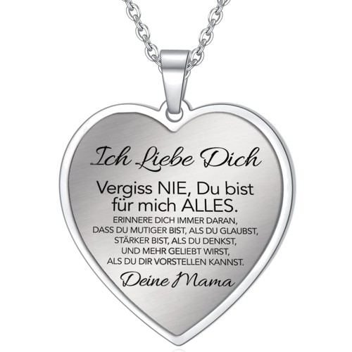 Herz halskette damen edelstahl - herz,
