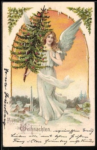 Künstler weihnachtsengel - künstler-ak,