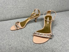 Buffalo London 38 Sandalen High heel Damenschuhe Strass Glitzer creme silber