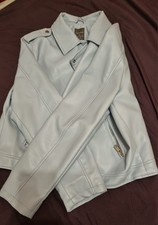 Hellblau Kunstlederjacke