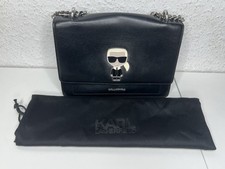 KARL LAGERFELD K/Ikonik Schultertasche 205W3057, Leder, Schwarz, Kette