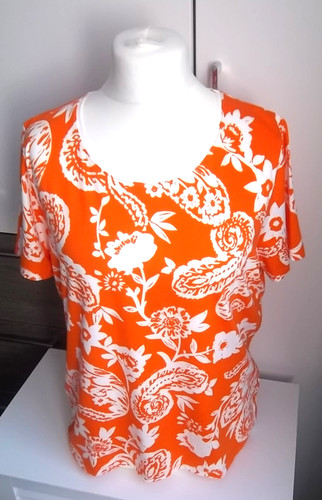Damen shirt orange weiß - damen, orange/weiß