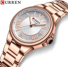 Damen Armbanduhr Luxus Edelstahl Quarzuhr mit römischen Ziffern - Elegante Uhr