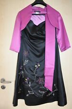 ?? Traumhaftes Luxus Abendkleid mit Bolero+Gürtel Schwarz bestickt Gr. 40 ??