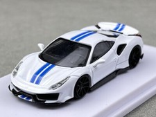 FERRARI 488 Pista - Novitec  - white / blue Stripes - DCM 1:64