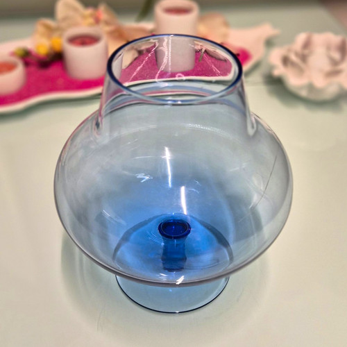 Vintage glasvase hellblau - glasvase, –