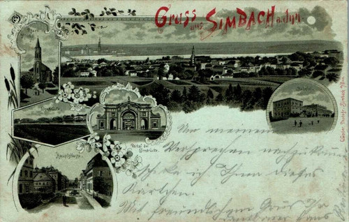 Mondschein litho gruss aus - litho,