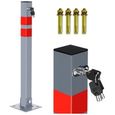 Absperrpfosten 1 Set Parkplatzsperre Klappbar 66cm abschließbar rostfreier