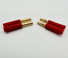 Goldkontaktstecker mit rotem Gehäuse 4.0 mm